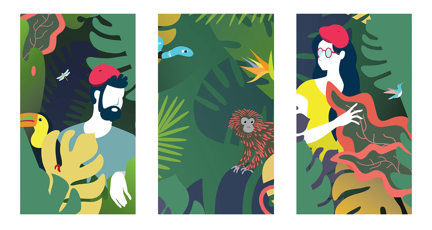ILLUSTRATION  jungle poster Event animals art design