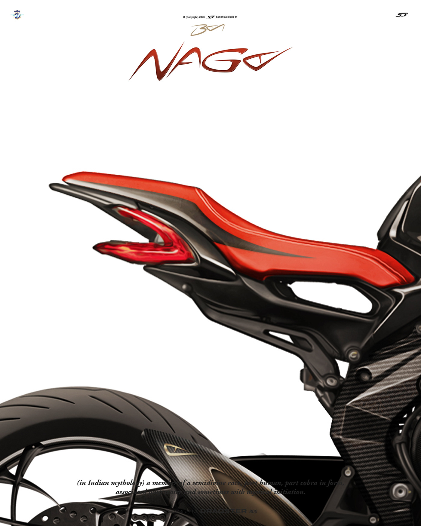 Simon Designs mv agusta motorcycle art naga boa exhaust boa naga exhaust design exhaust styling mv agusta dragster