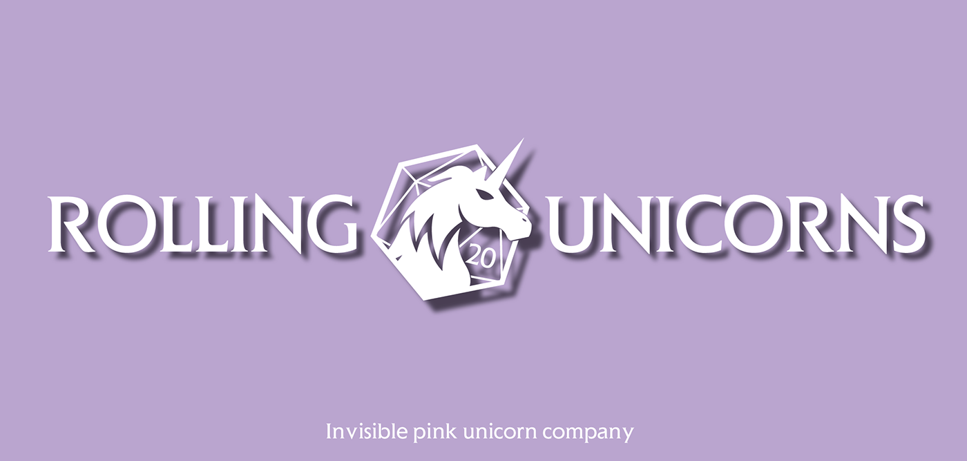 roleplaying D&D logo logodesign design unicorn pink fantasy Rollplaying dices