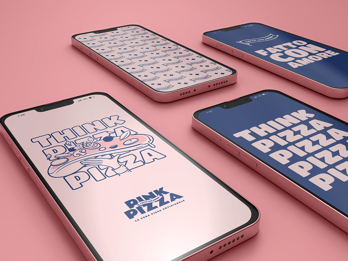 brand Brand Design Logo Design logos Packaging pink Pizza delivery Fast food Food 