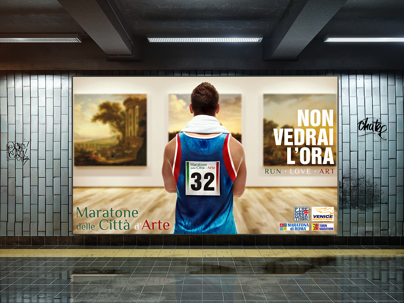 ADV Advertising  campaign photoshop Marathon art running