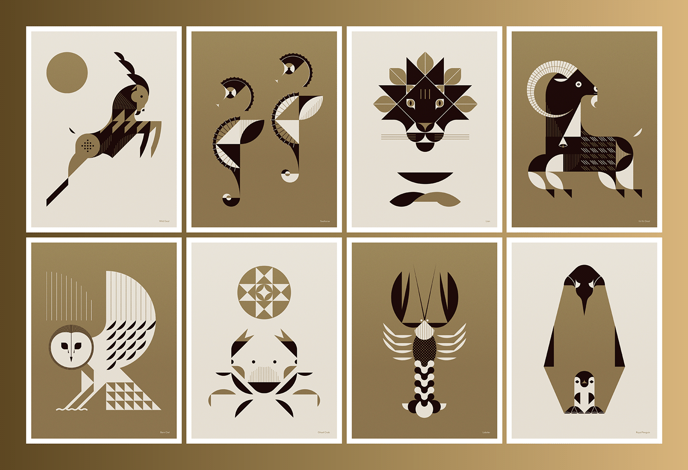 Geometric animals, poster series from Studio Soleil, that created for a various of projects. 