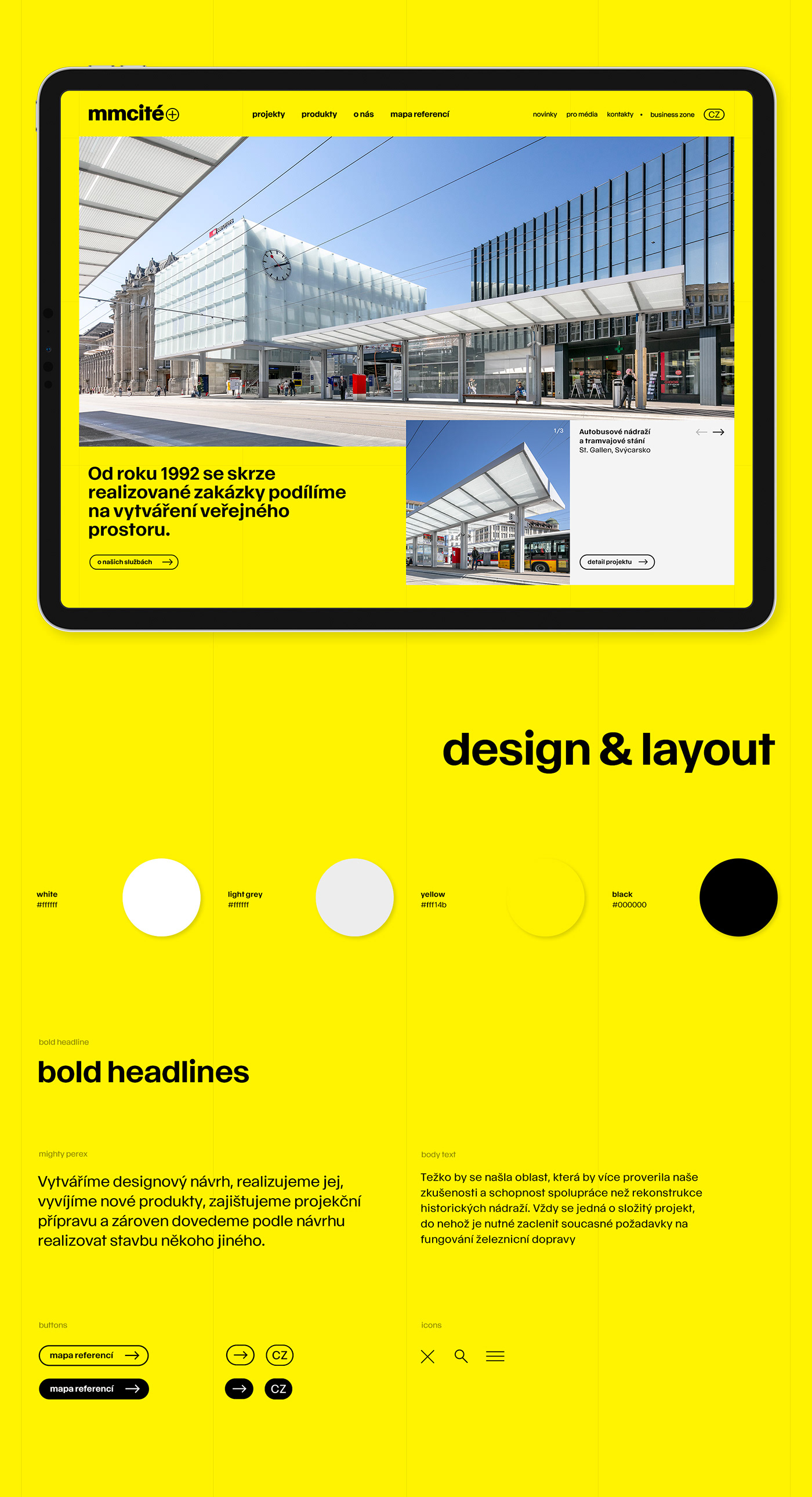 Webdesign ui design UX design construction yellow black typography   industrial grid layout Photography 