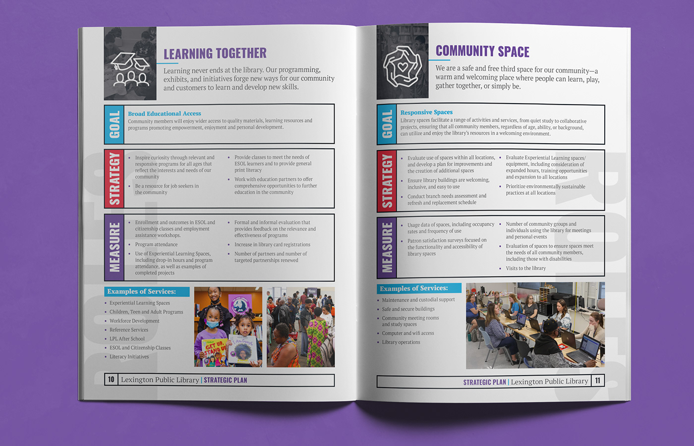 Lexington Public Library Strategic Plan Report Design magazine spread