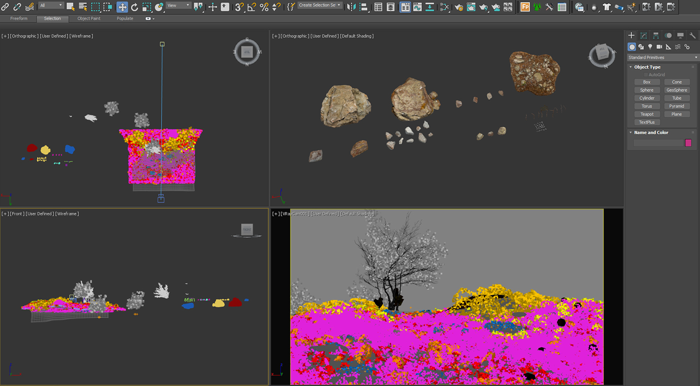 vray modeling 3dsmax shading texturing lighting rendering photoshop Forest Pack MegaScans