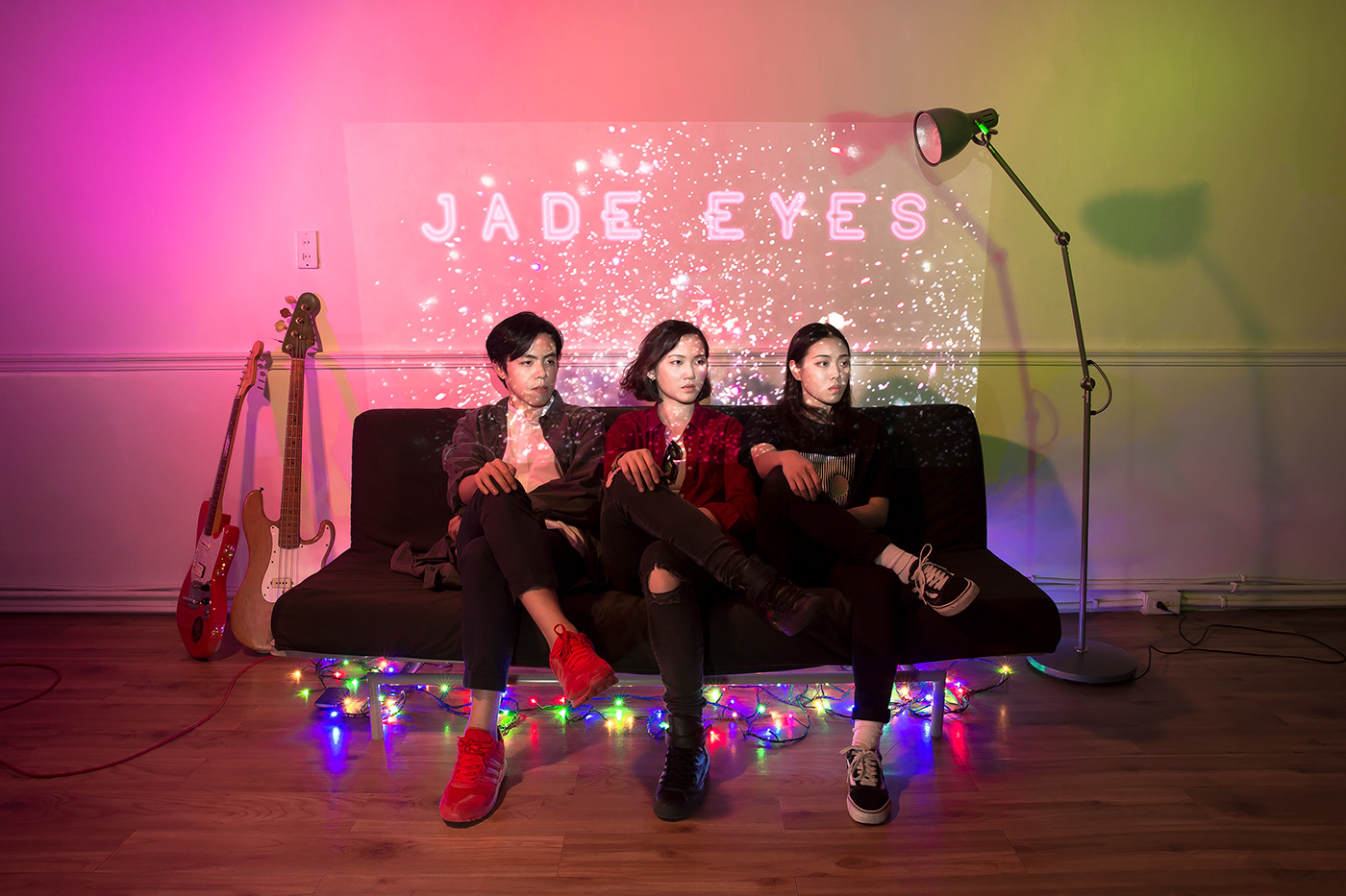 jade eyes band photograph vaporwave Street music night fluorescence gig