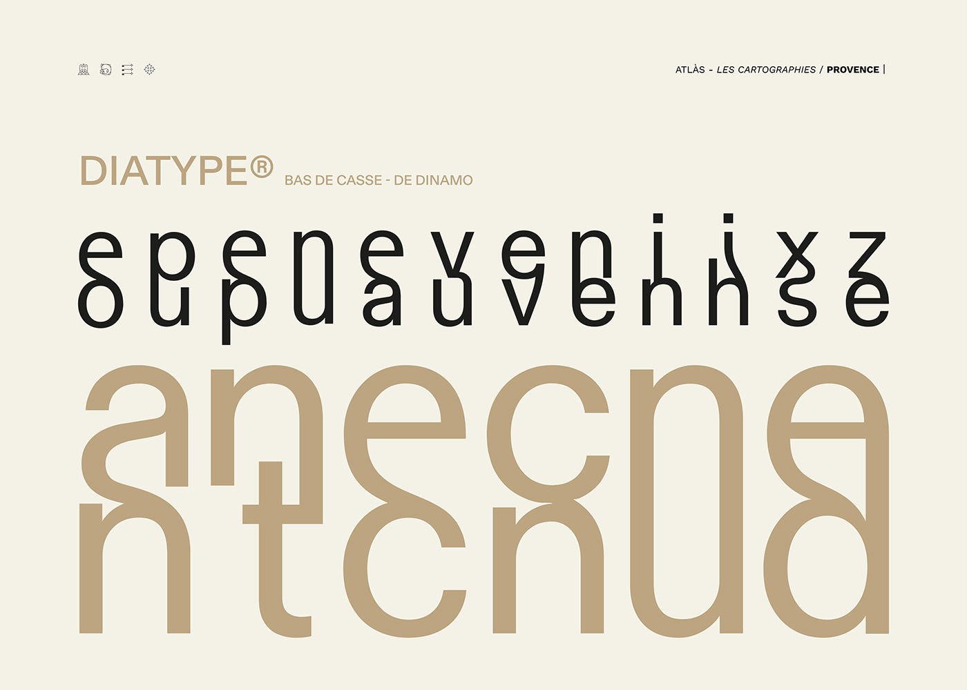 atlas cartography diatype dinamo graphic design  provencal Provence South of France Typeface