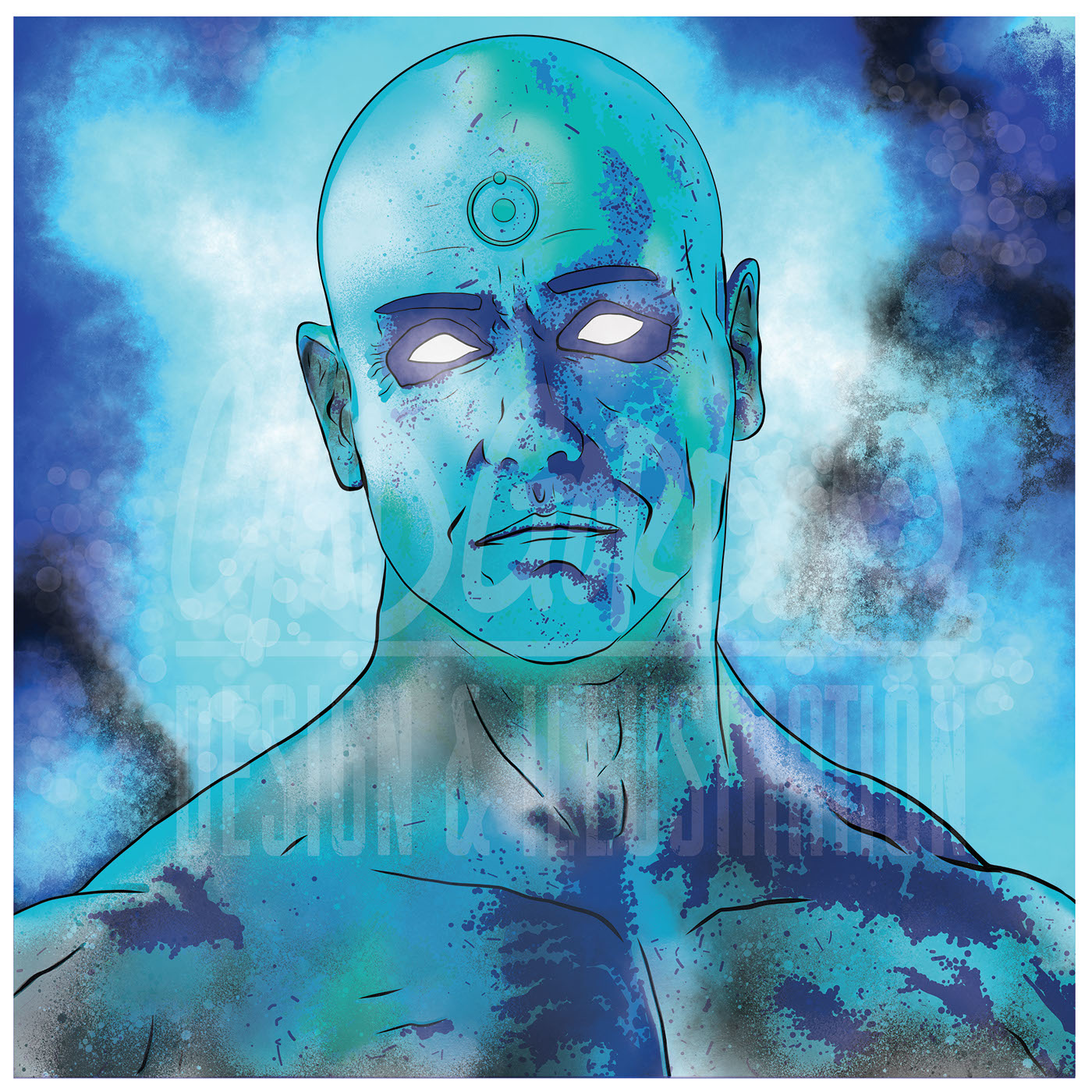 The Watchmen dr manhattan comics comic books Digital Art  graphic design 