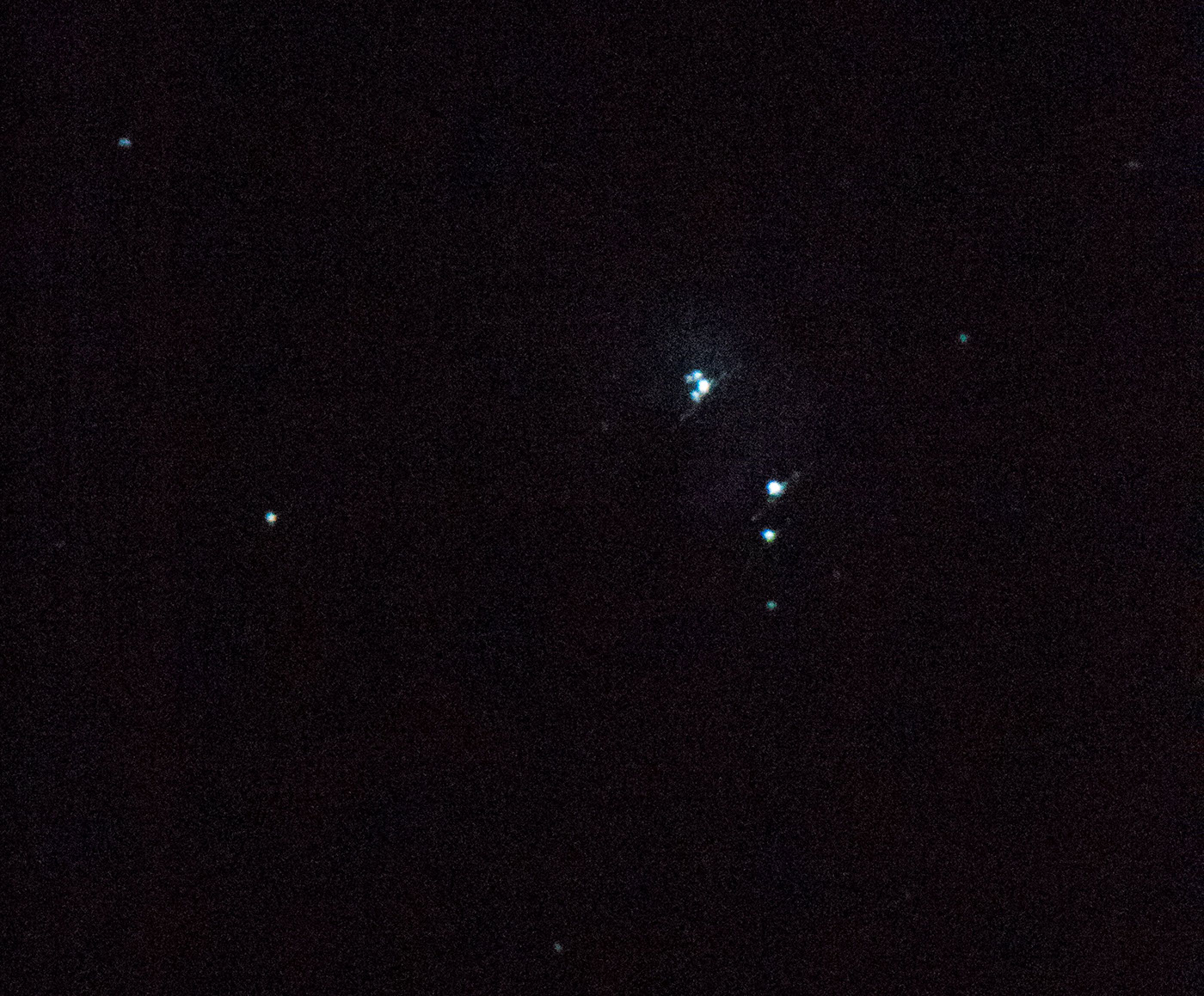 Pentax K-50 1/2SEC ISO 51200.  Trapezium Cluster in the Orion Nebula.