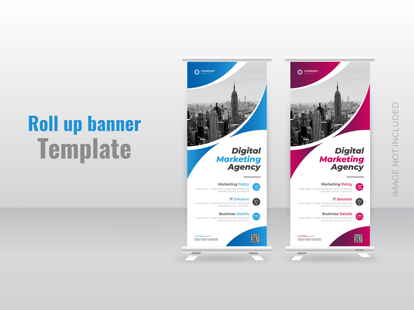 corporate minimal modern digital marketing professional rollup banner signage design brand identity rollup Promotional