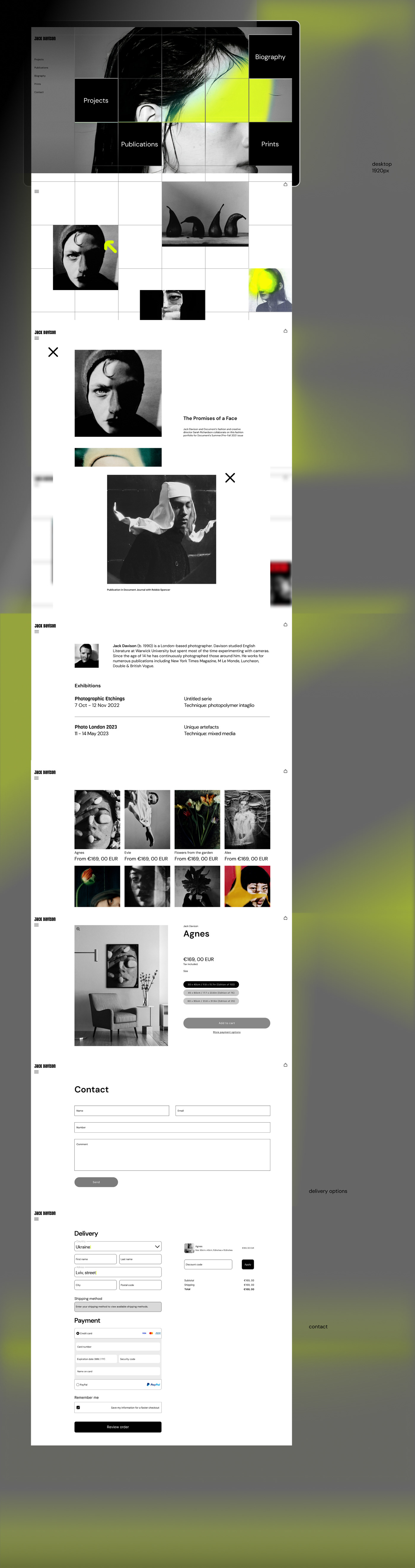 Web Design  UI/UX ui design Figma landing page Website UX design animation  photographer portfolio