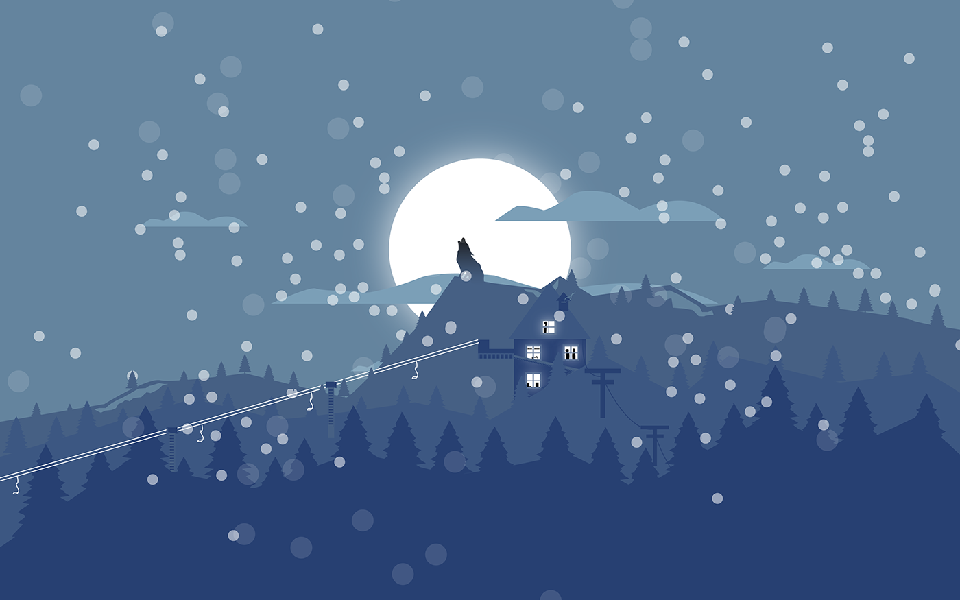 Lobo Neve Ilustração Snow Wolf ilustration