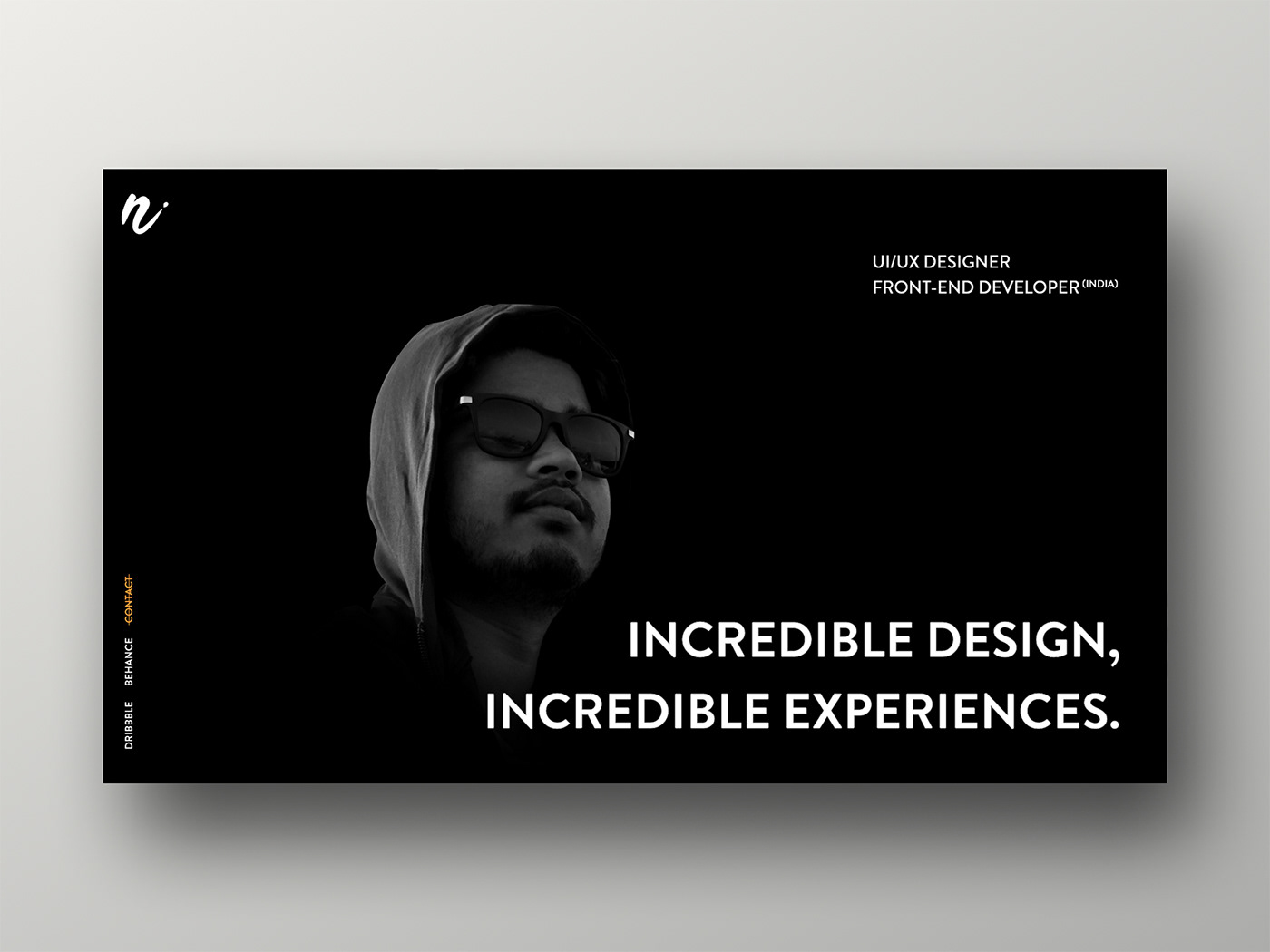 2020 Trend Adobe XD black white clean landing page UI ux Web Design   personal portfolio