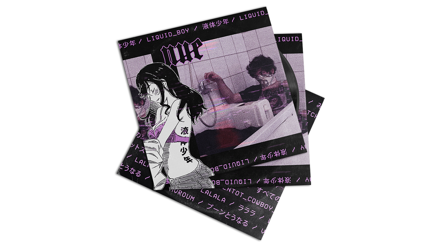 Vinyl Cover music Album collage vhs mangas identity pink Distorsion Glitch