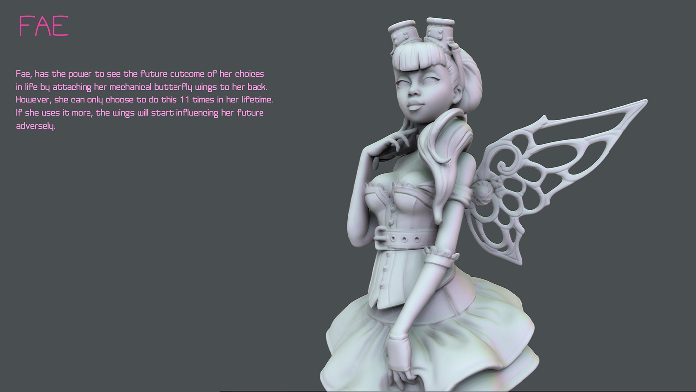 fae girl wings characterdesign Character pinup mech future