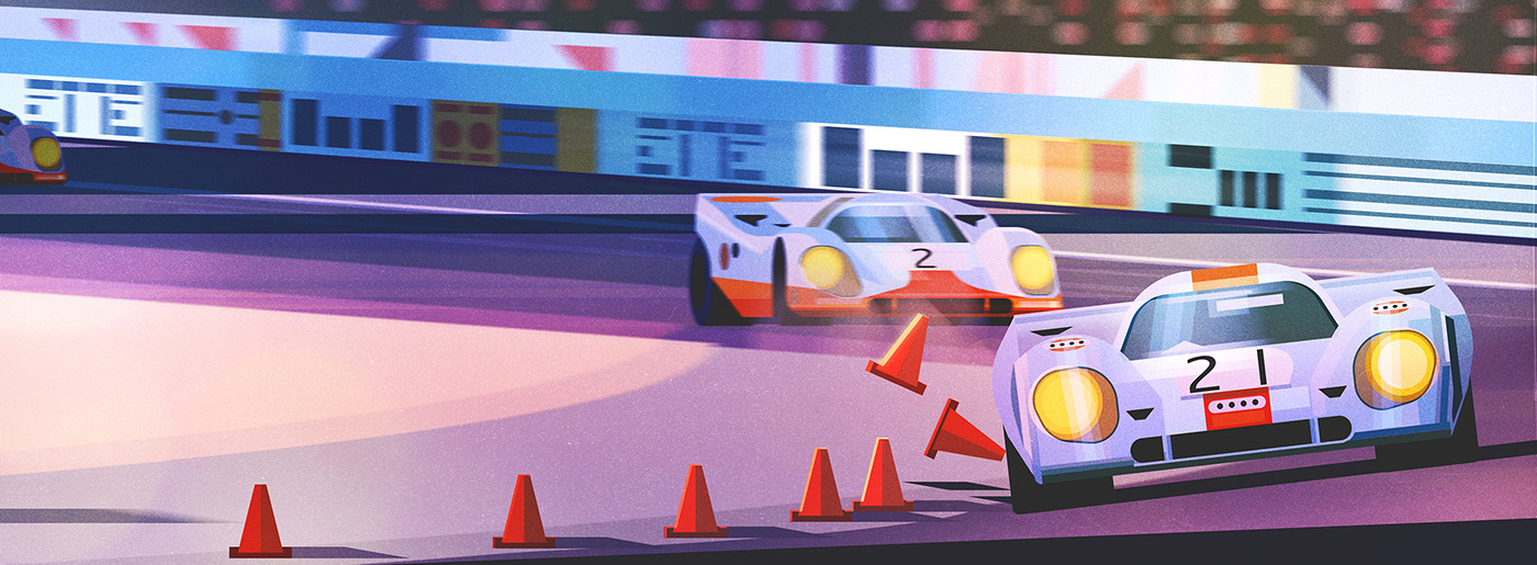 ILLUSTRATION  book Cars Racing race tracks vector