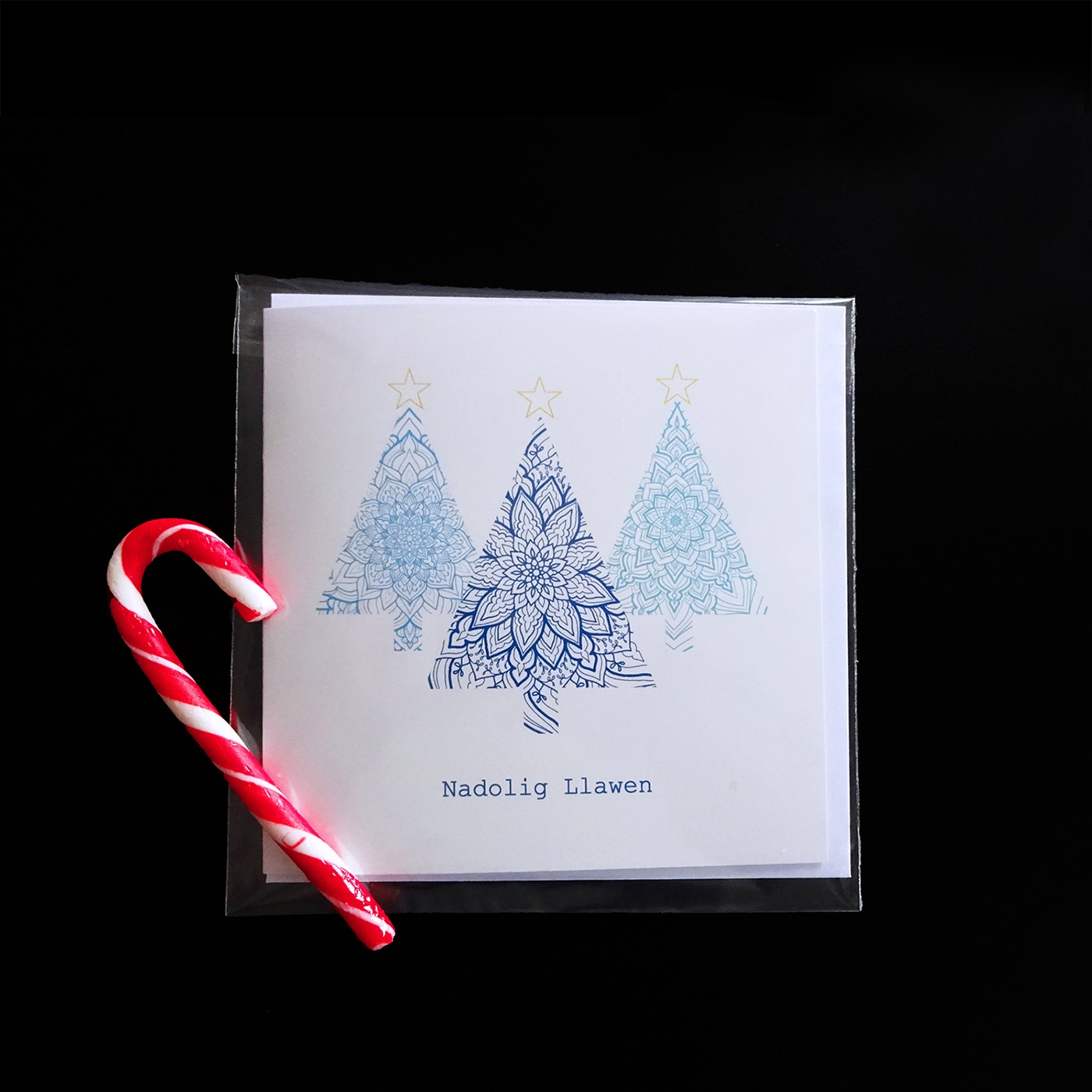 Welsh wales Mandala geometric Christmas greeting cards seasonal ILLUSTRATION 