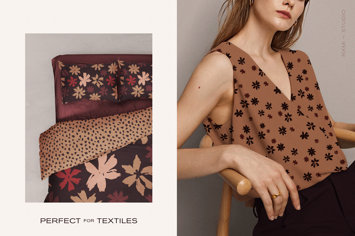 autumn digital product Fall floral Flowers pattern pattern collection pressed flowers surface pattern design