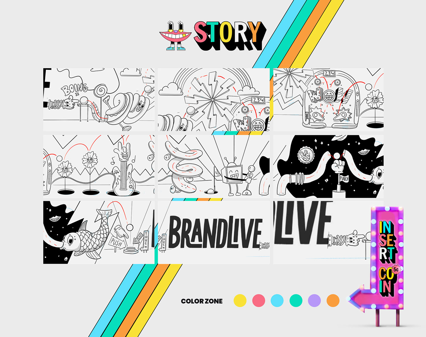 cartoon adobe illustrator brand identity design 3D concept art