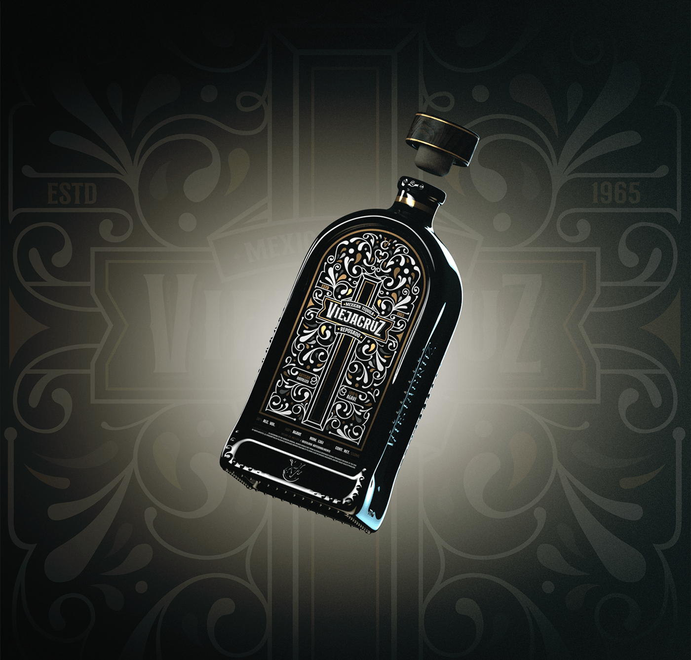 alcohol design drink Label Packaging premium print product Tequila visual identity
