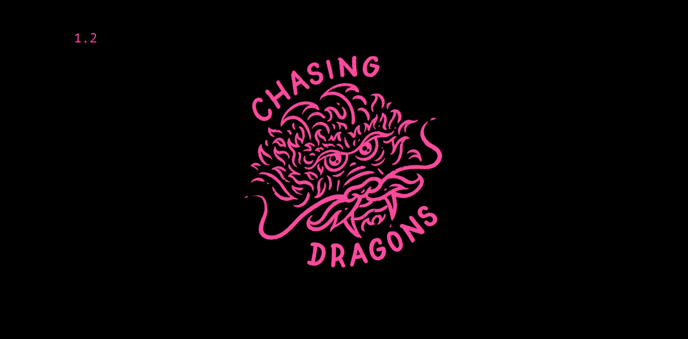 Illustration and vector t-shirt / clothing print "Chasing Dragons" by Nikita Bauer