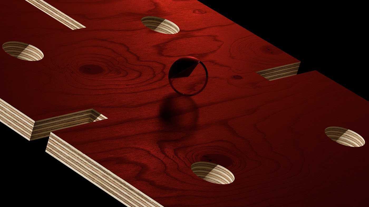 Space  octane wood abstract 3D Render trip Void