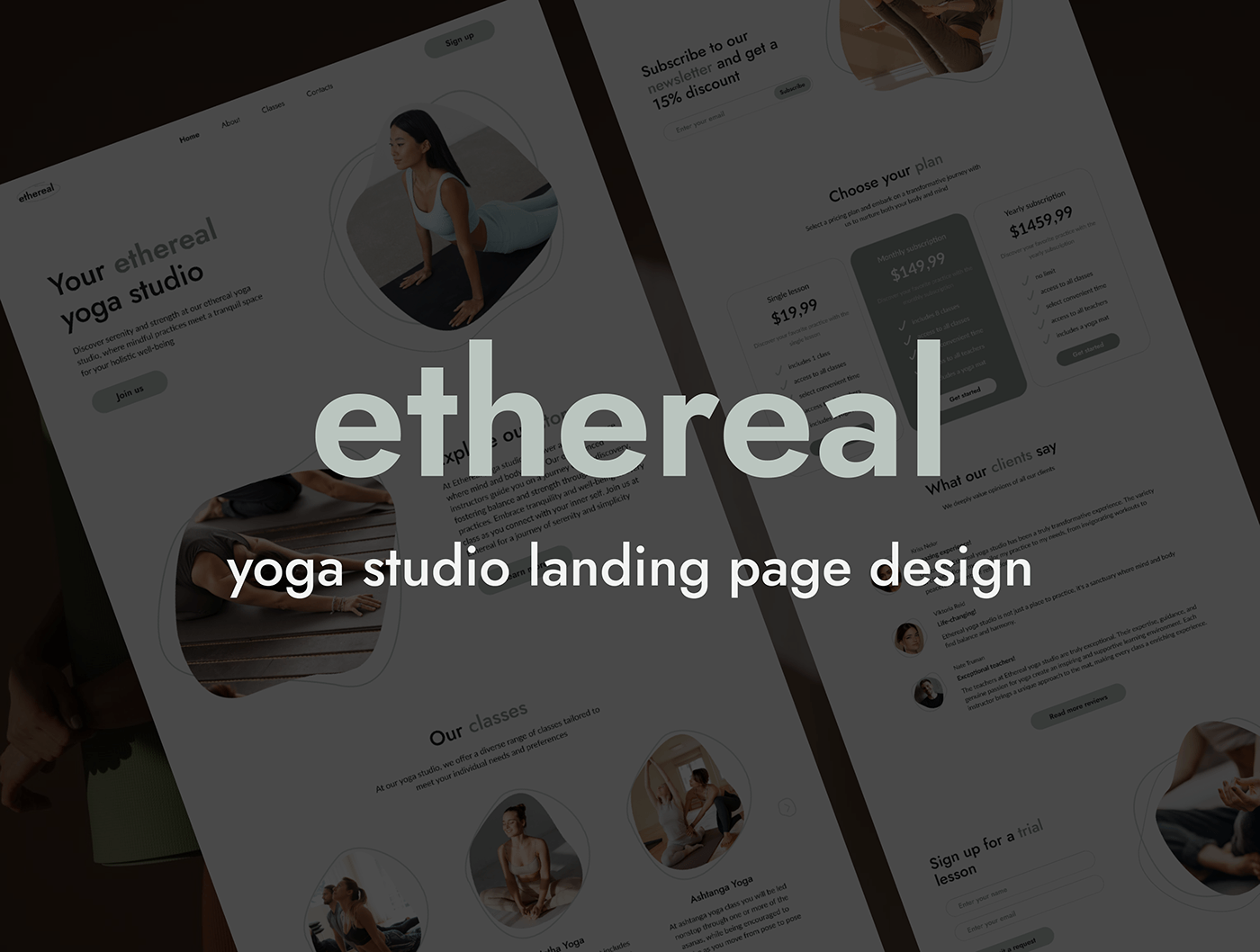 design UI/UX ui design landing page Yoga yoga studio redesign Web Design  Figma ux