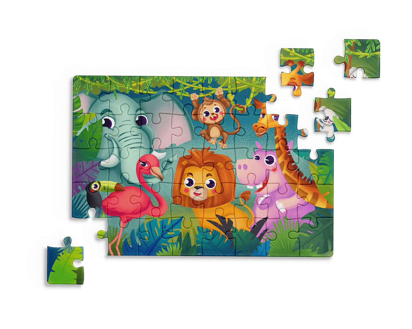 The illustrations are intended for puzzles,
 the illustrations depict various animals 
so that child