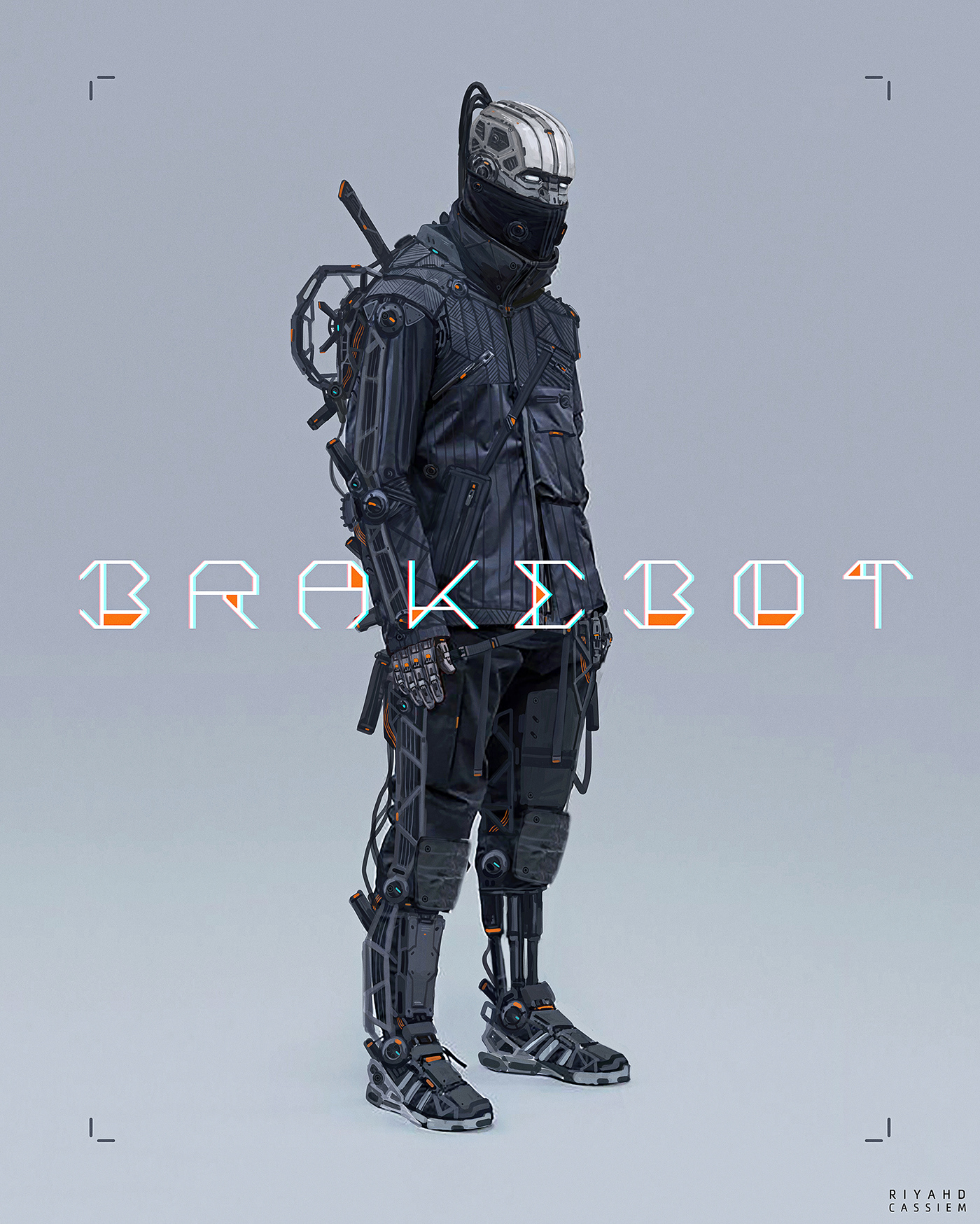 Cyberpunk driod future mech robot Scifi streetwear tech