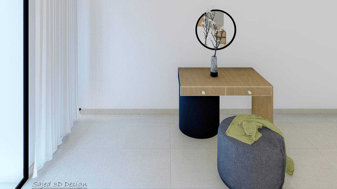 bed room design architecture bedroom design dressing room furniture 3D visualization maquillage Table de nuit