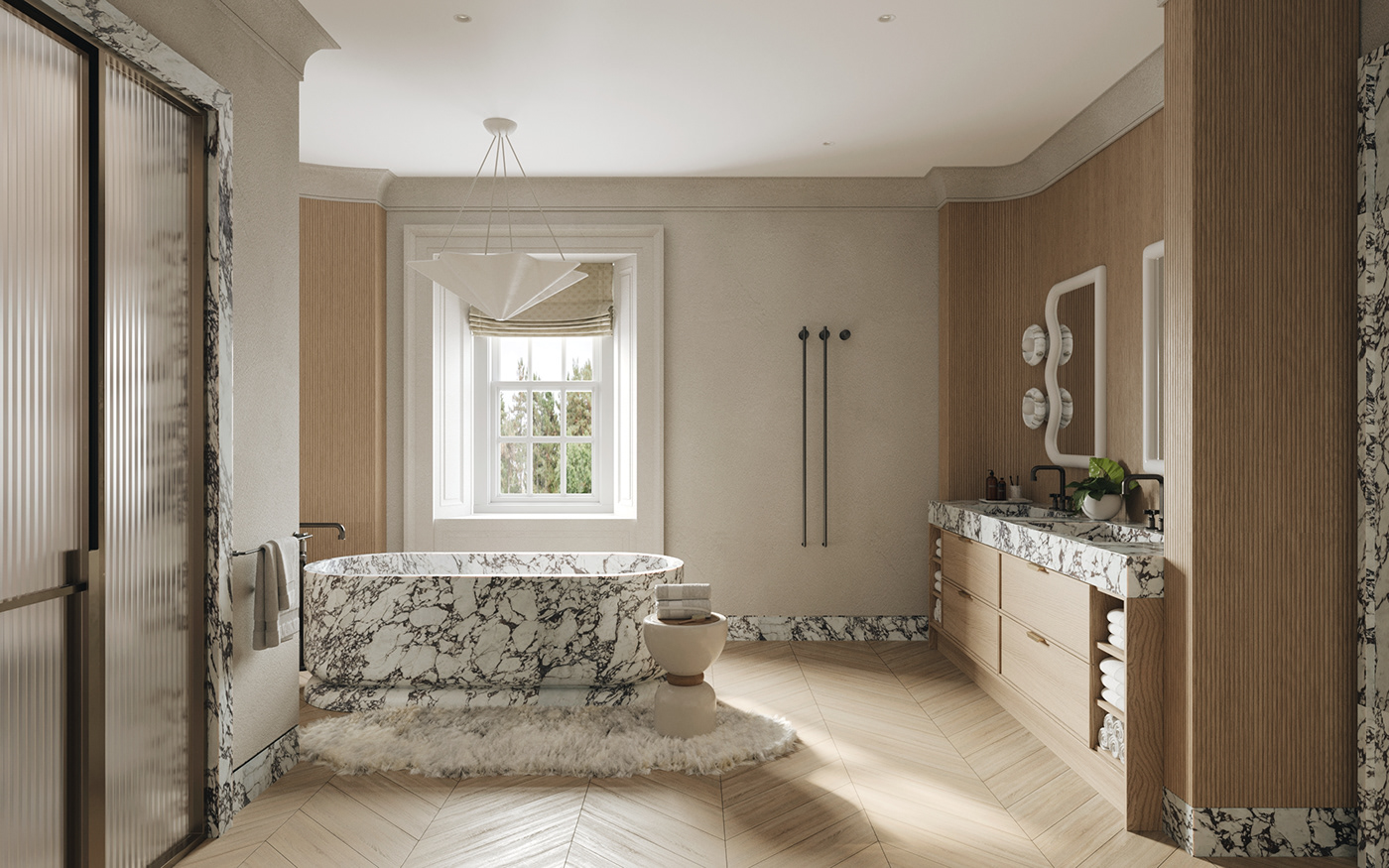 3D 3ds max architecture bathroom corona design interior design  London UK visualization