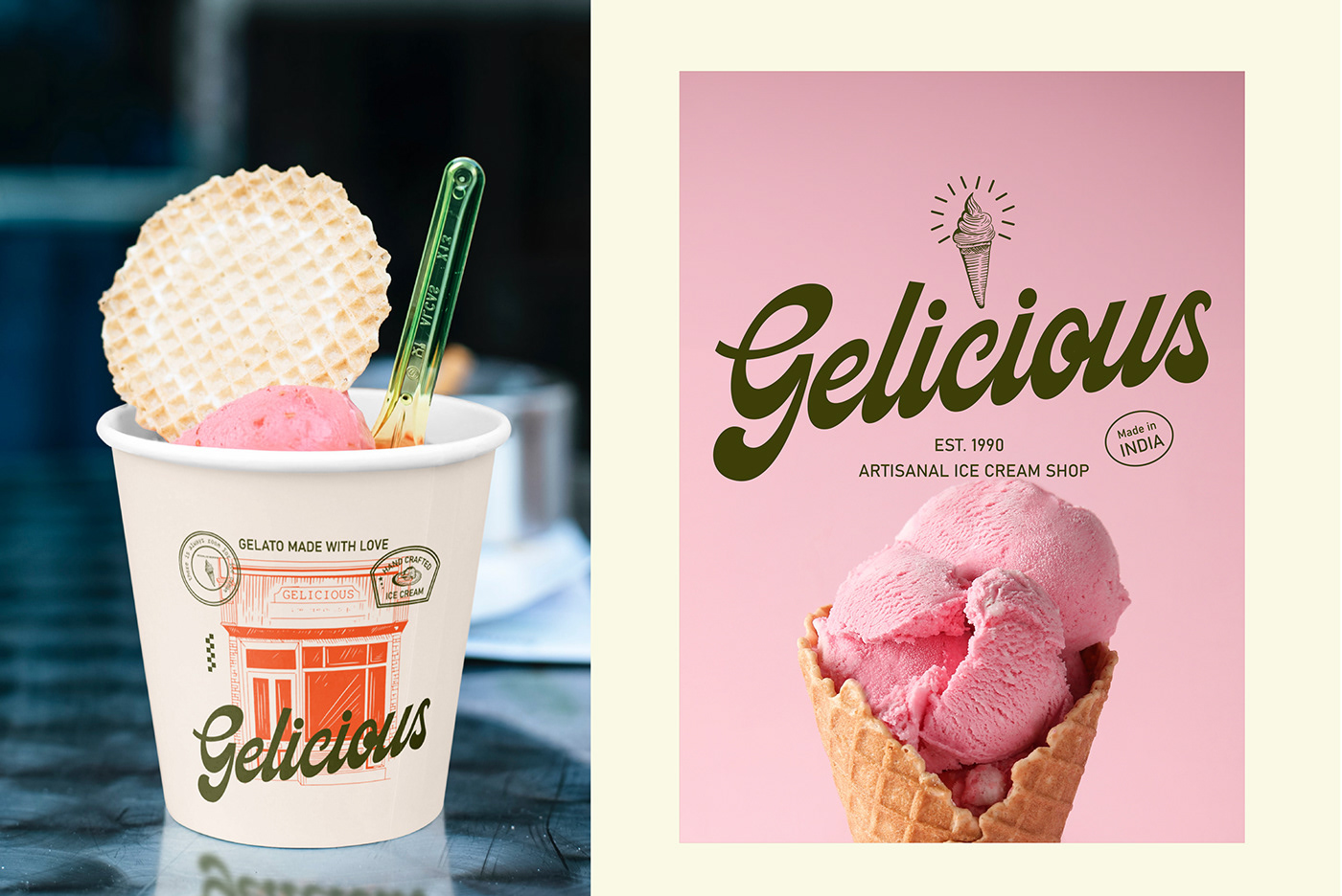 ice cream Ice Cream Packaging branding  Ice Cream Logo ice cream shop icecream Packaging brand identity Logotype