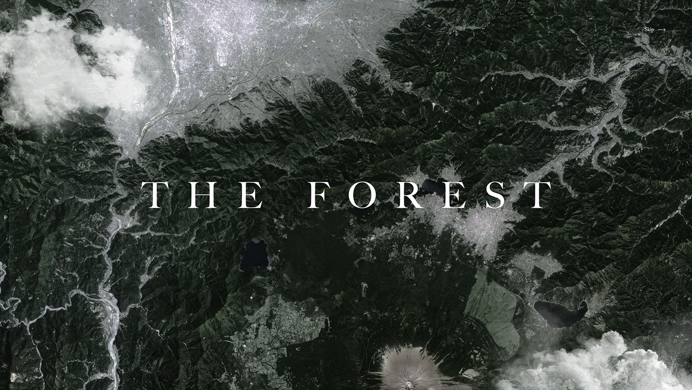 google earth horror movie icons vr forest map UI microsite
