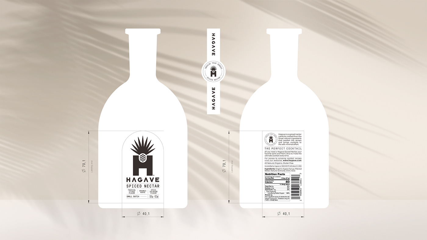 bottle cocktail Packaging bartender drink logo organic agave Tropical flavor
