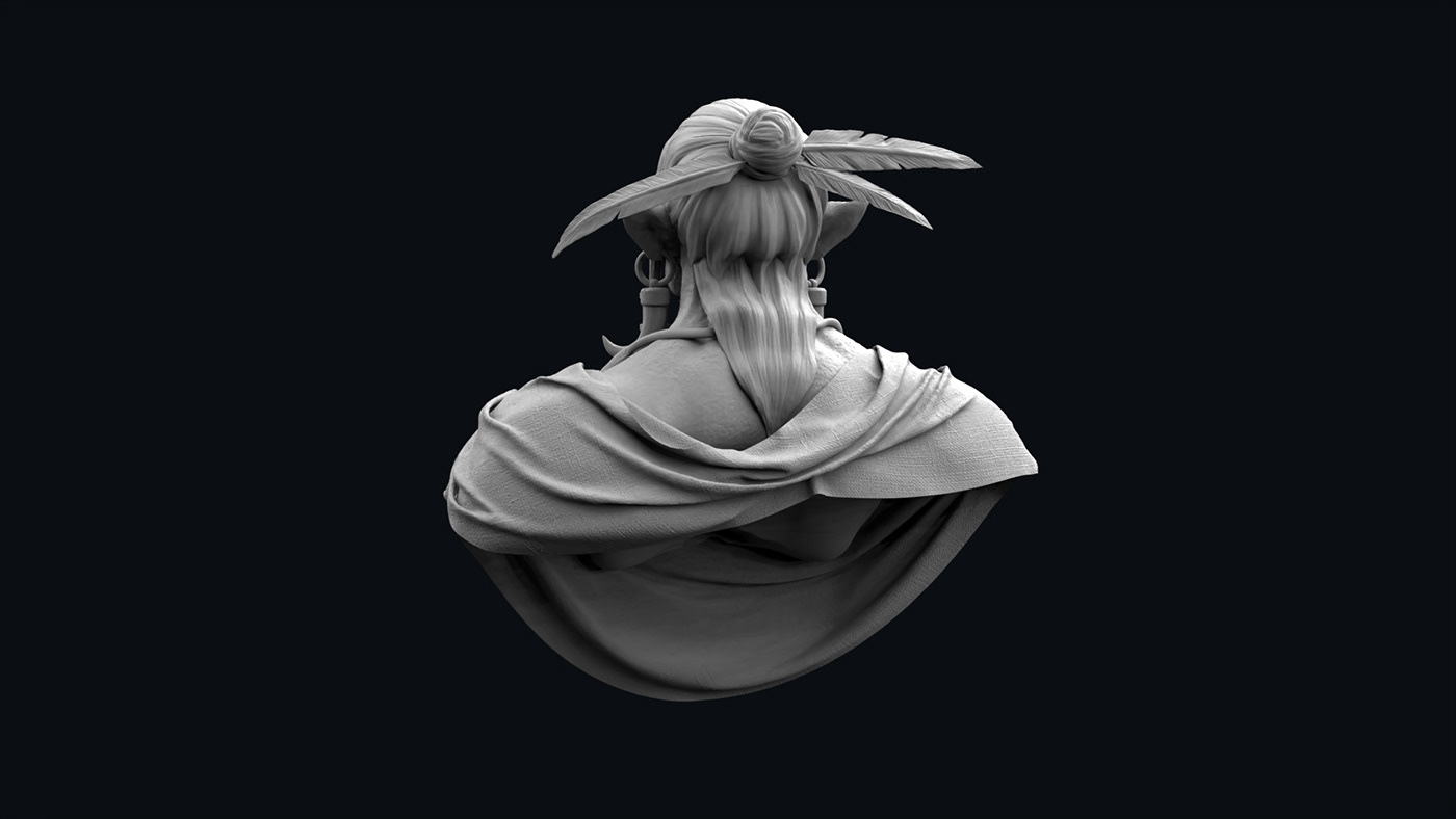 3D 3ds max art Character design Digital Art  Digital Sculpting marvelous designer sculpture Zbrush