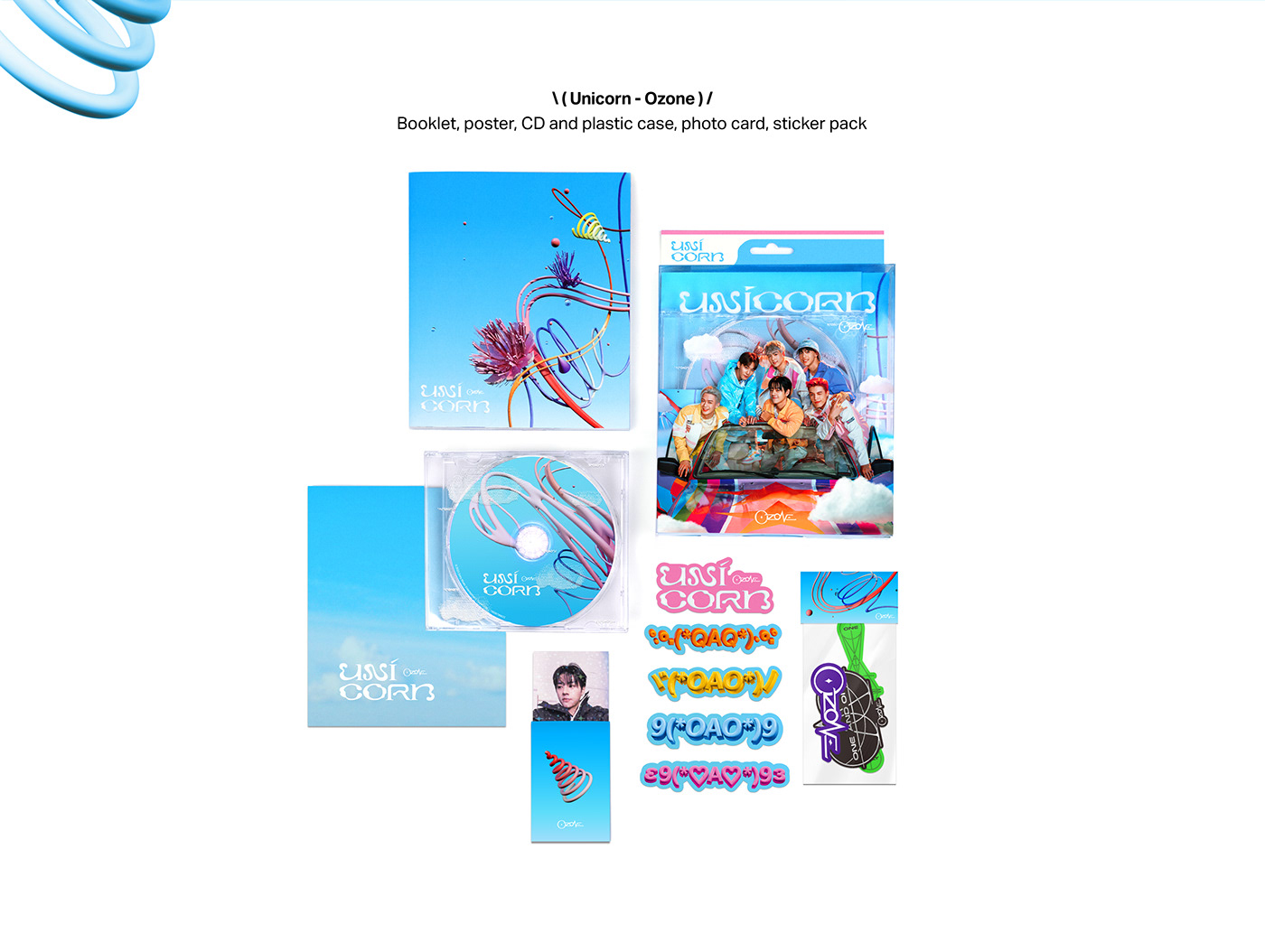 3D Album blue cute kpop music Packaging Render toy