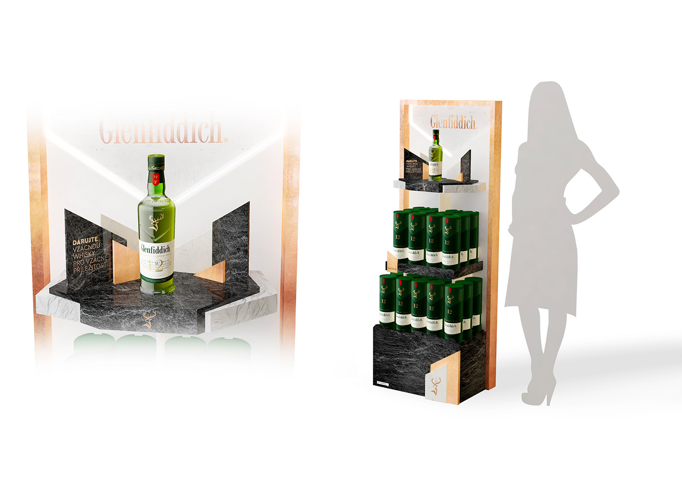 bottle design floorstand display posm POSM Display retail display Whisky