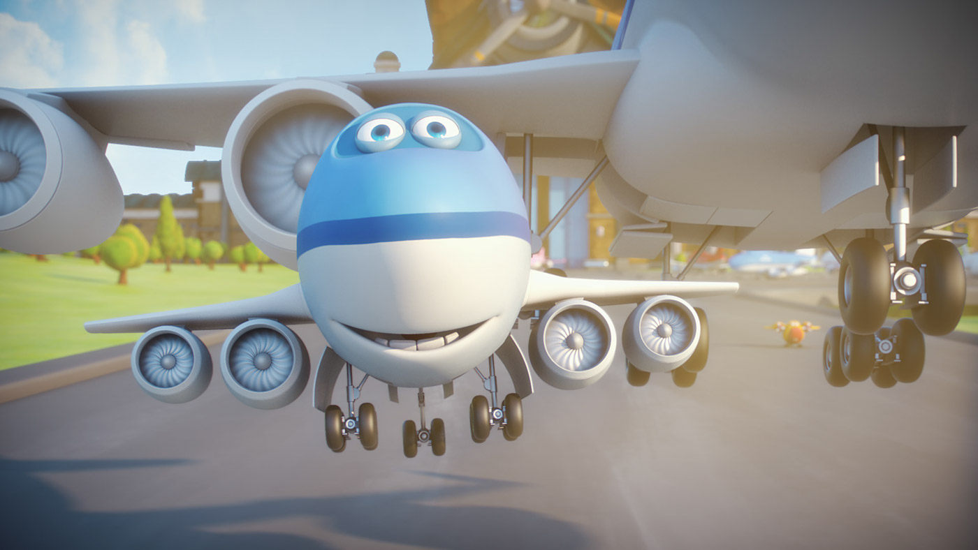 Bluey Flying KLM Wellness characters character animation 3d animation Playful Fun