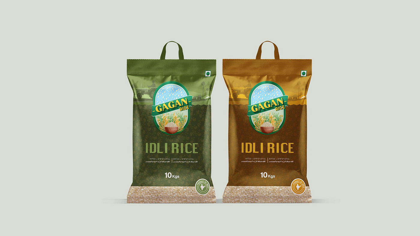 brand identity branding  Digital verto gagan rice gagan rice branding packagaing design product design  Rice Packaging