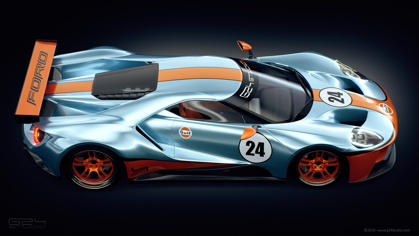 3dart racecar Ford gulf