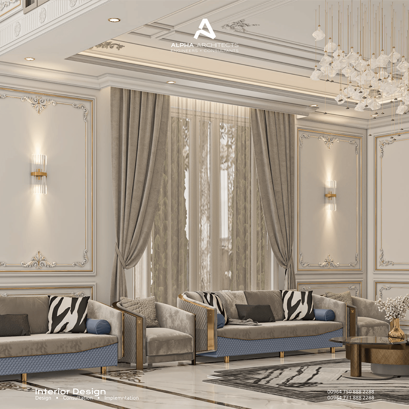 Villa Alpha 3D architecture interior design  exterior luxury design alphabet Karwan
