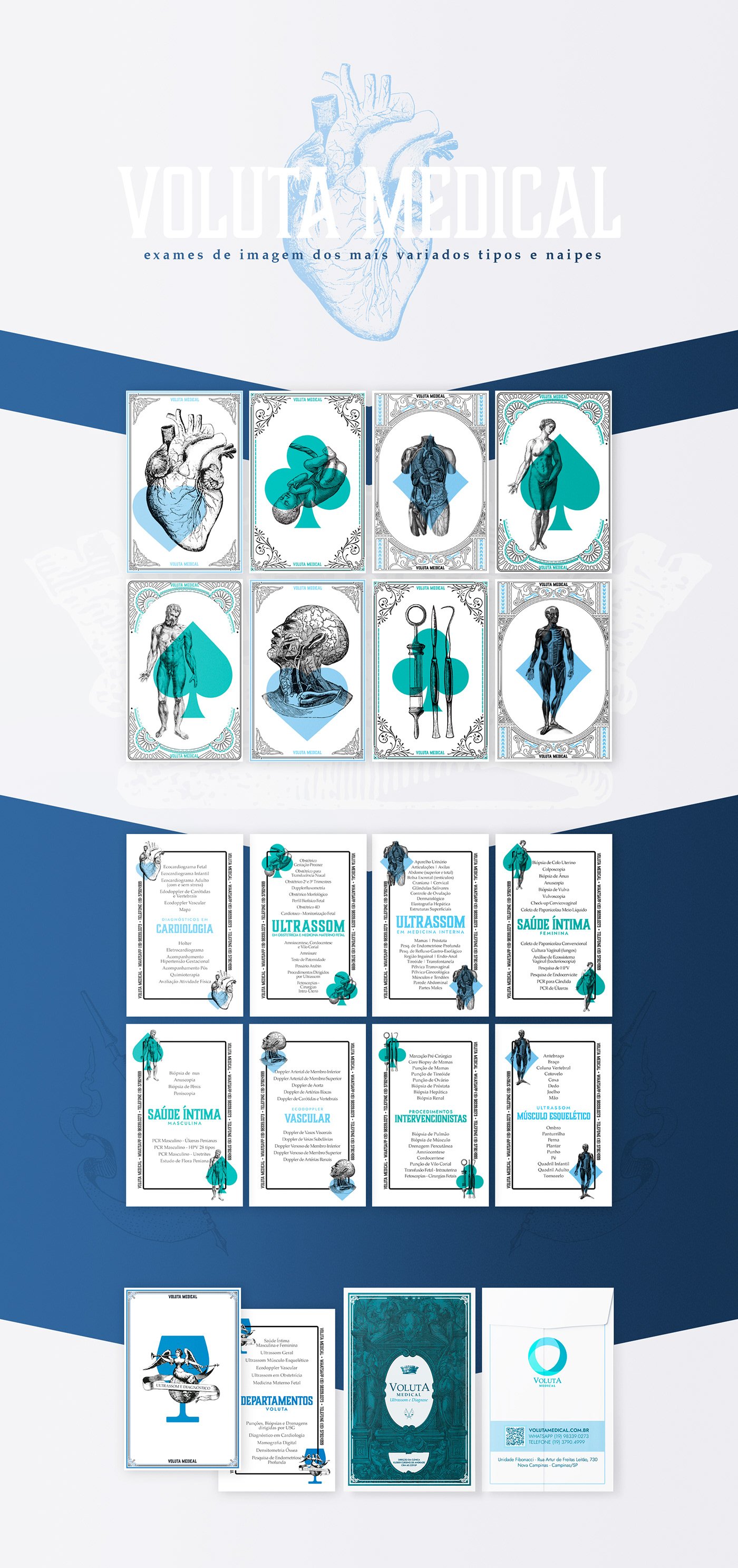 anatomia Baralho Brinde Cards design cartão de exame deck of cards exames médicos flyer graphic design  Promotional