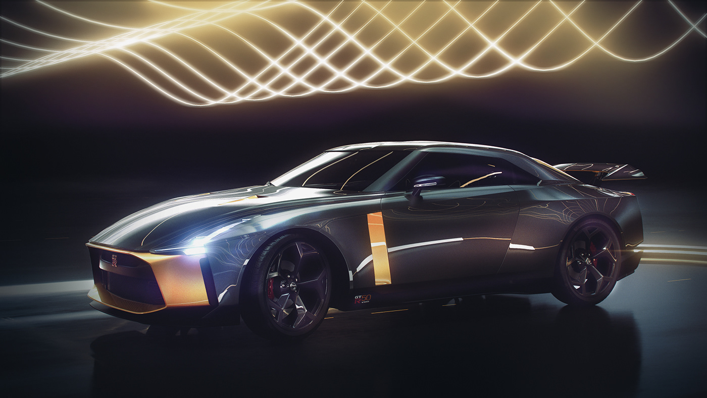 3D automotive   CGI GTR lighting Nissan Render Vizualization design car