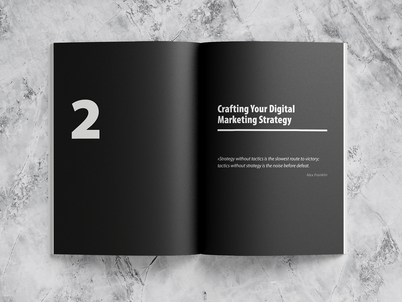 Title page of chapter 1: „Crafting your digital marketing strategy“, white text on black background