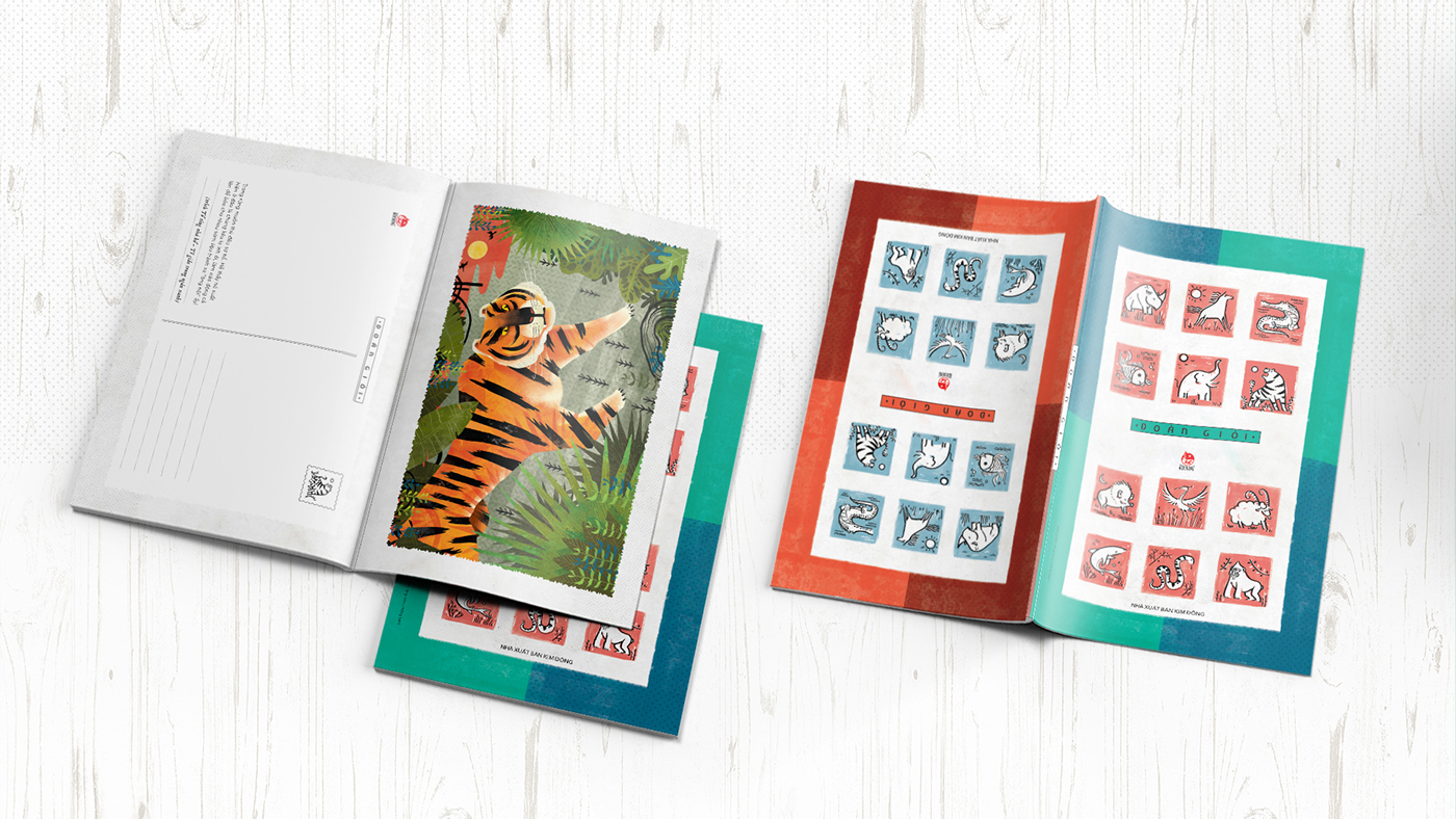animal postcard tiger notebook elephant sea Ocean Cover Book Picture book children book