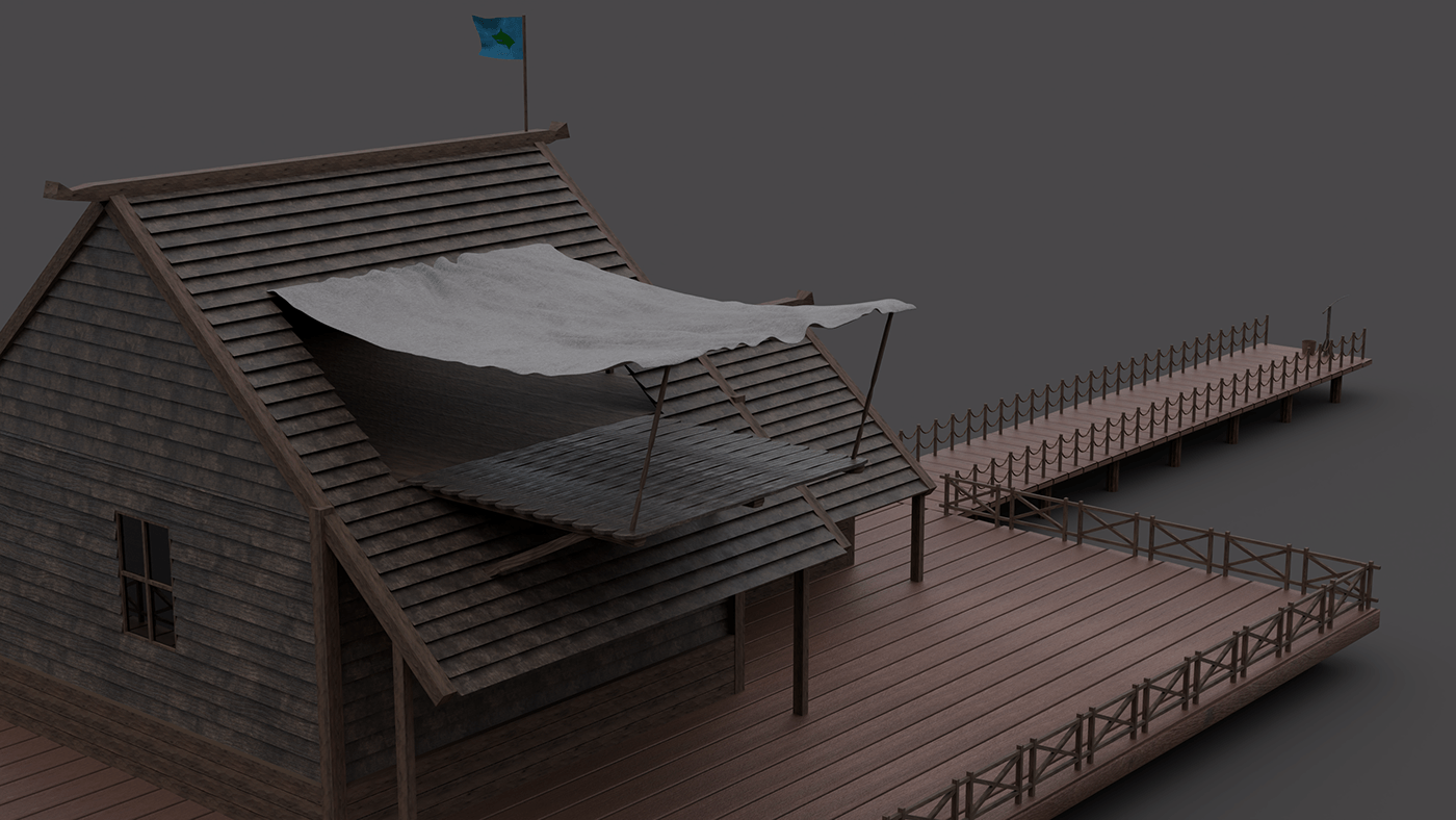 wooden house architecture 3ds max Render 3D blender3d cycles Digital Art  concept
