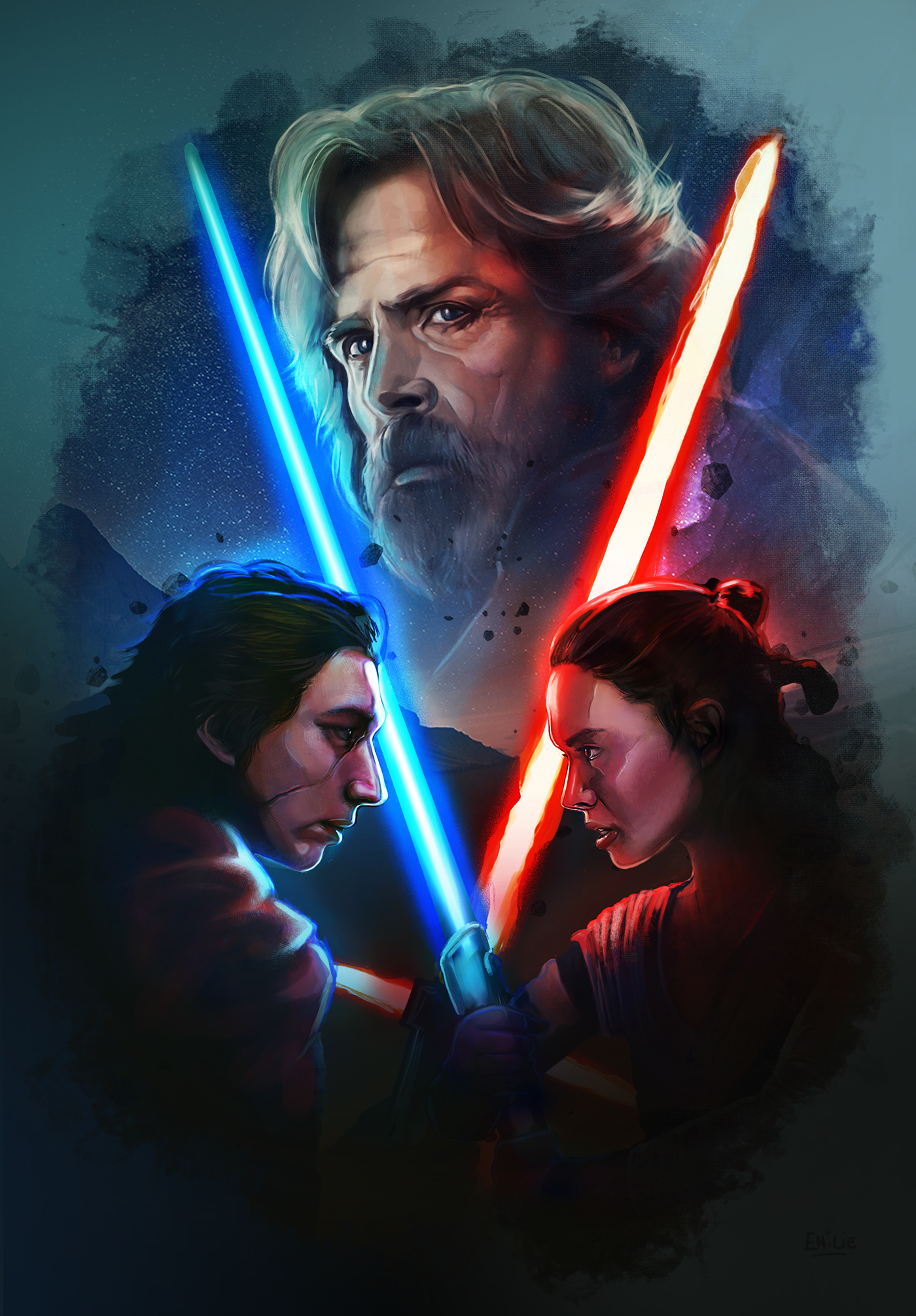 star wars jedi rey kylo ren luke skywalker