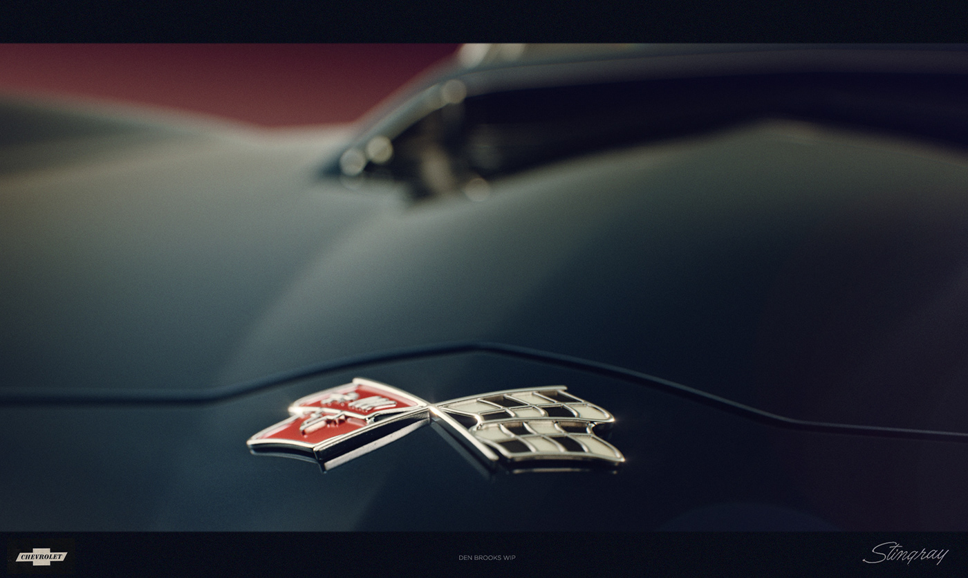 CGI 3D stingray musclecar carporn Corvette 3dmax vintage vray