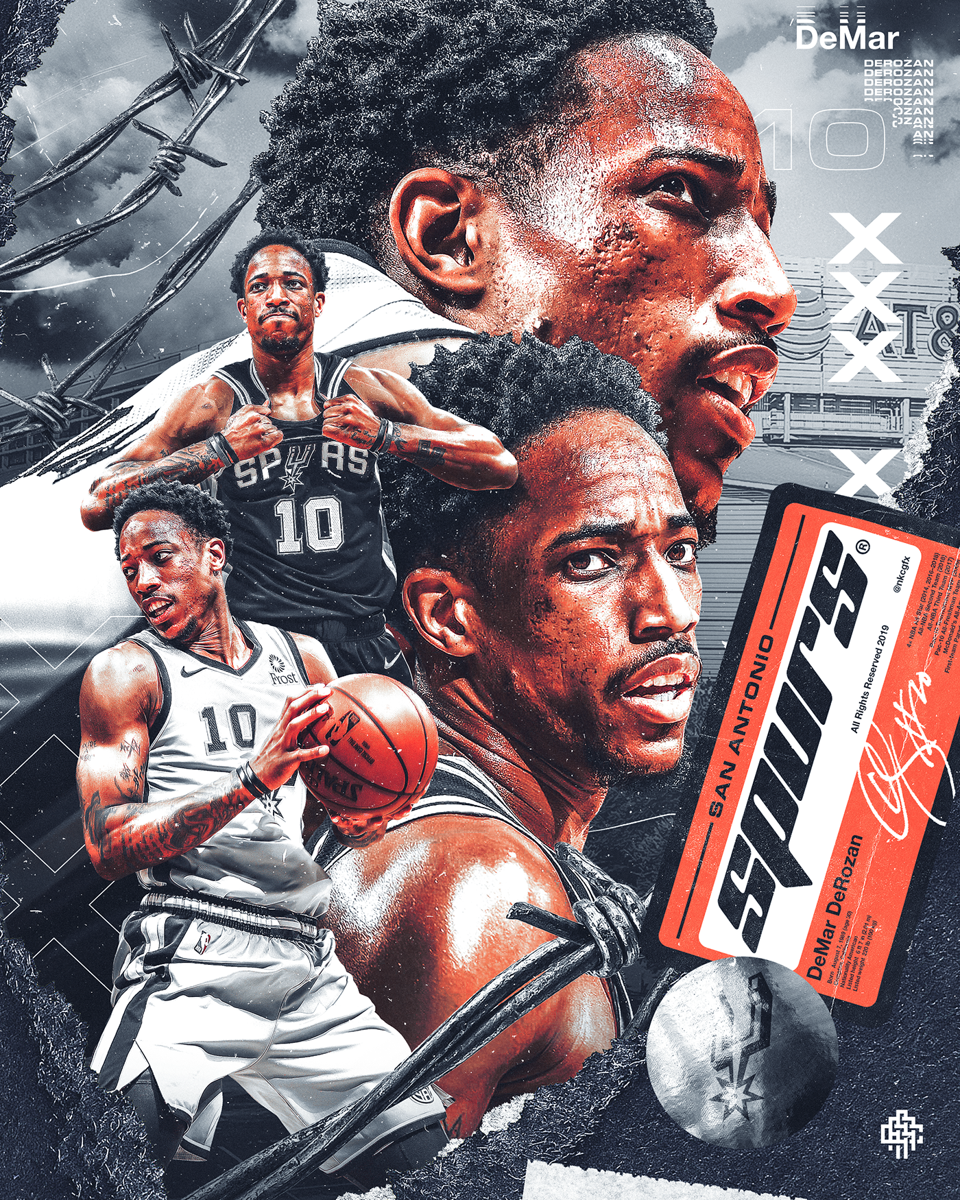 NBA art sports basketball Nike Demar derozan Spurs San Antonio cover