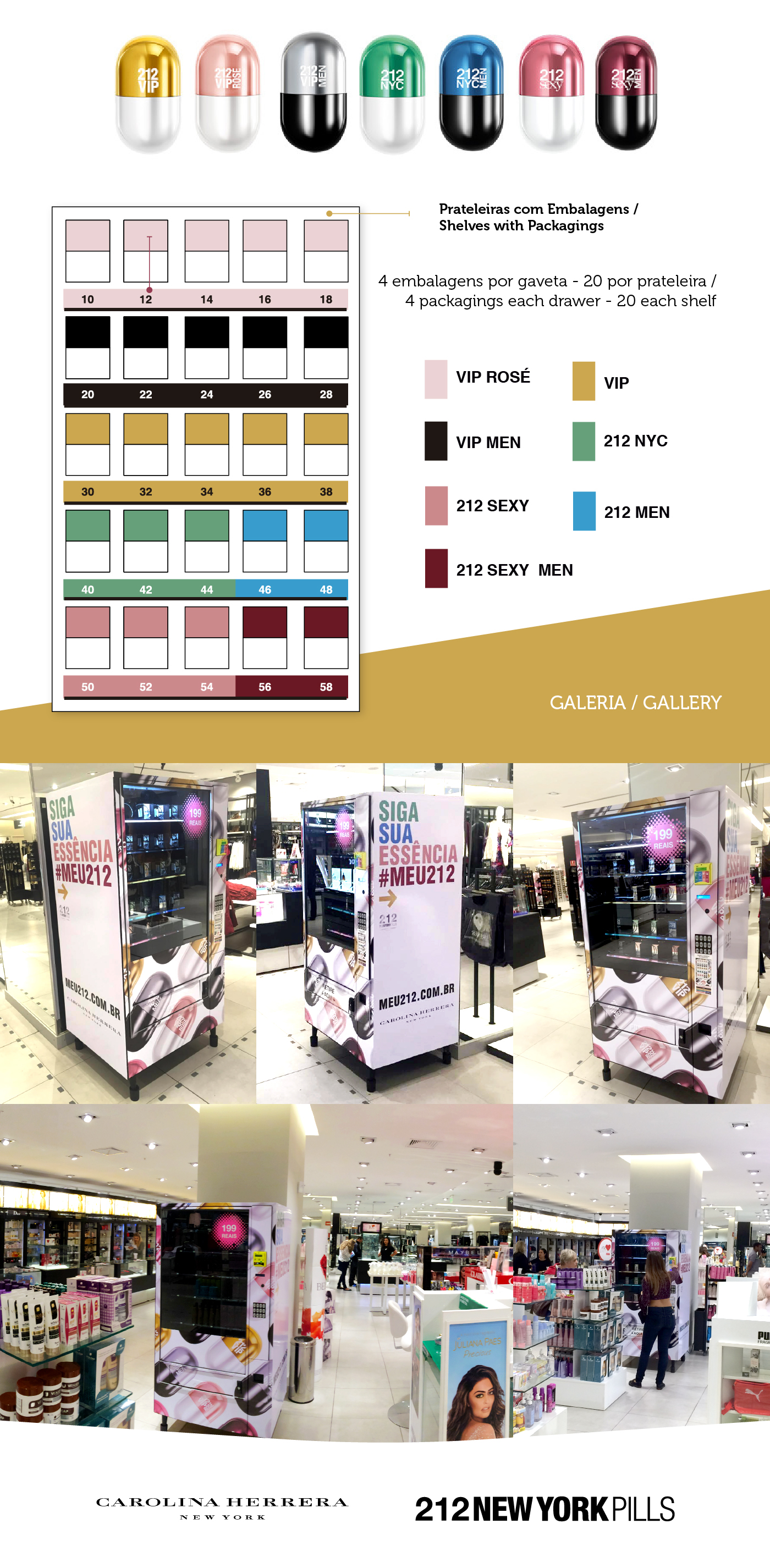 Carolina Herrera 212 pills vending machine beauty cosmetics Experience Fragrance perfume Point of Sale retail store